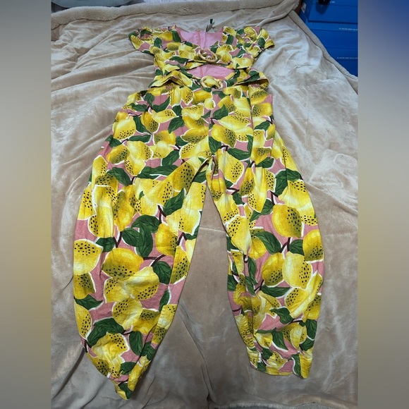 FARM Rio Lemons Cutout Crop Jumpsuit S - Picture 6 of 6